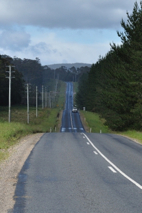 Typical road in Tasmania - Going up and down