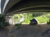 Camping under a bridge